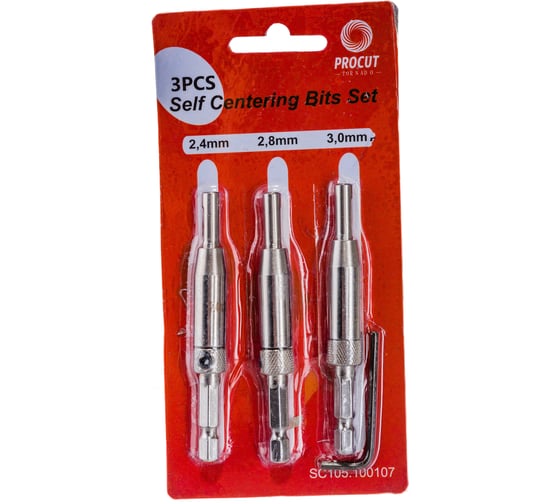 Изображение товара Набор самоцентрирующихся сверл (3 шт; 2.4/2.8/3.0 мм) PROCUT SC105.100107