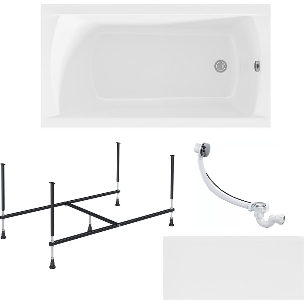 Изображение товара Акриловая ванна 1Marka Modern 130х70 см в наборе 4 в 1 для современного интерьера