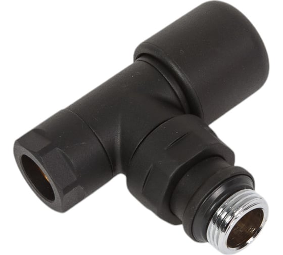 Изображение товара Вентиль термостатический угловой FAR Lady 1/2", гайка М24x19, черный матовый FL 0143 12P