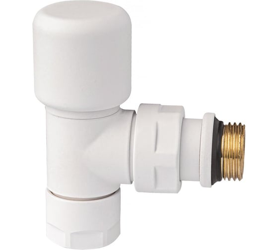 Изображение товара Вентиль термостатический угловой FAR 1/2", гайка М24x19, белый матовый FL 0144 12P