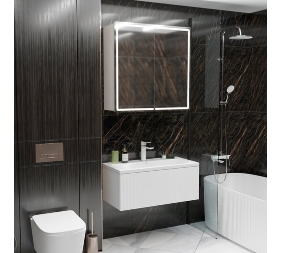 Изображение товара Тумба для ванной MIXLINE "ВЕКТОР-90" подвесная, под раковину Марго-90 ПВХ 554820