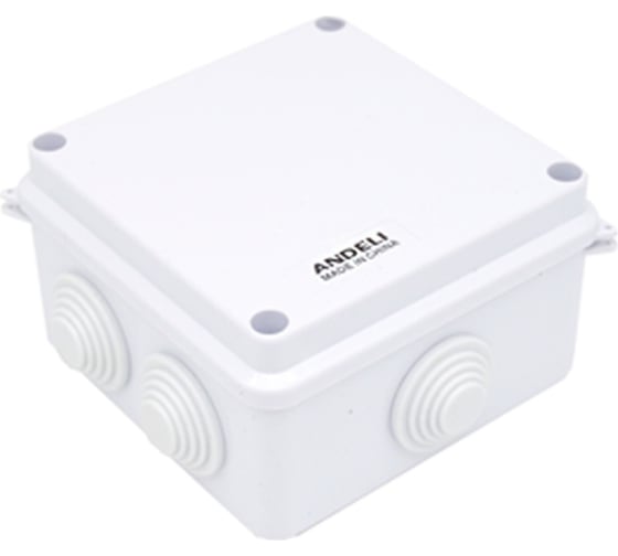 Изображение товара Распаячная коробка с крышкой ANDELI 85x85x50 на 7 входов (с сальниками) IP55 ADL18-600