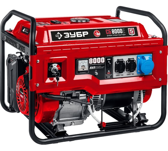 Изображение товара Бензиновый генератор ЗУБР с электростартером, 8000 Вт СБ-8000Е