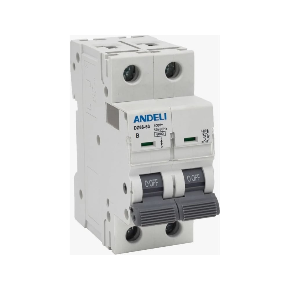 Изображение товара Автоматический выключатель ANDELI DZ66-63 2P 16A 6kA тип B