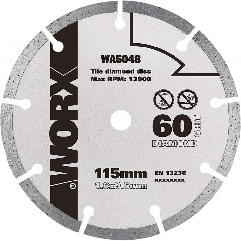 Алмазный пильный диск 115х1.6х9.5 мм worx wa5048  - купить со скидкой