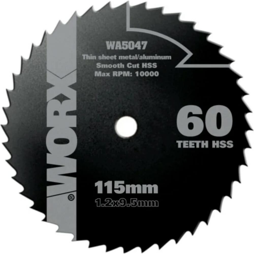 Купить Пильный диск по металлу (60t; 115х1.2х9.5 мм) worx wa5047