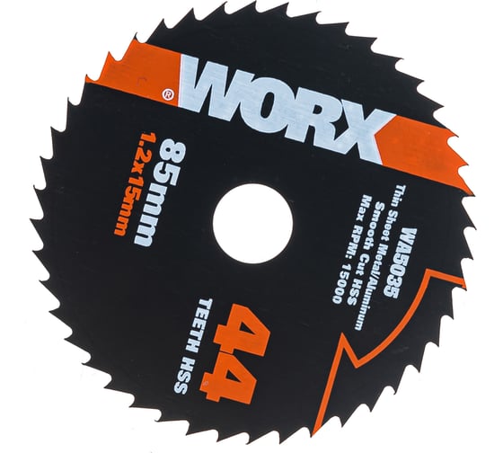 Изображение товара Пильный диск по металлу (44T; 85х1.2х15 мм) WORX WA5035
