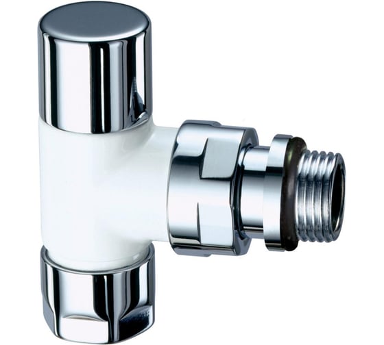 Изображение товара Вентиль запорный Top угловой FAR, 1/2", М24x19, EPDM, цвет серебро/белая эмаль FL 0129 12P