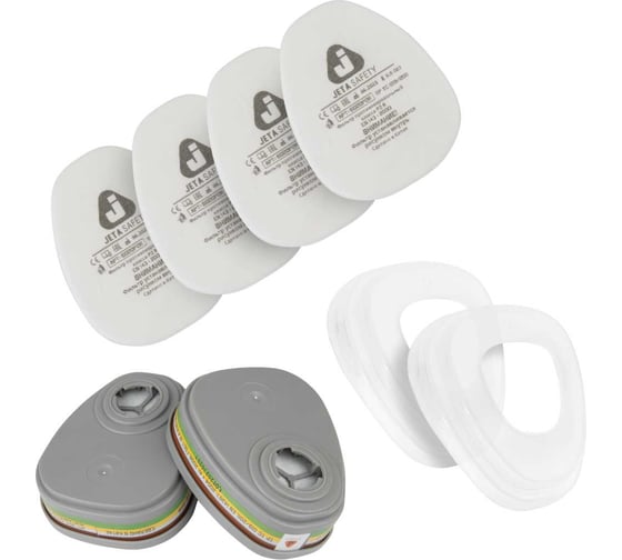 Изображение товара Фильтр Jeta Safety ABEK1 6541 в комплекте (предфильтры + держатели) 6541K