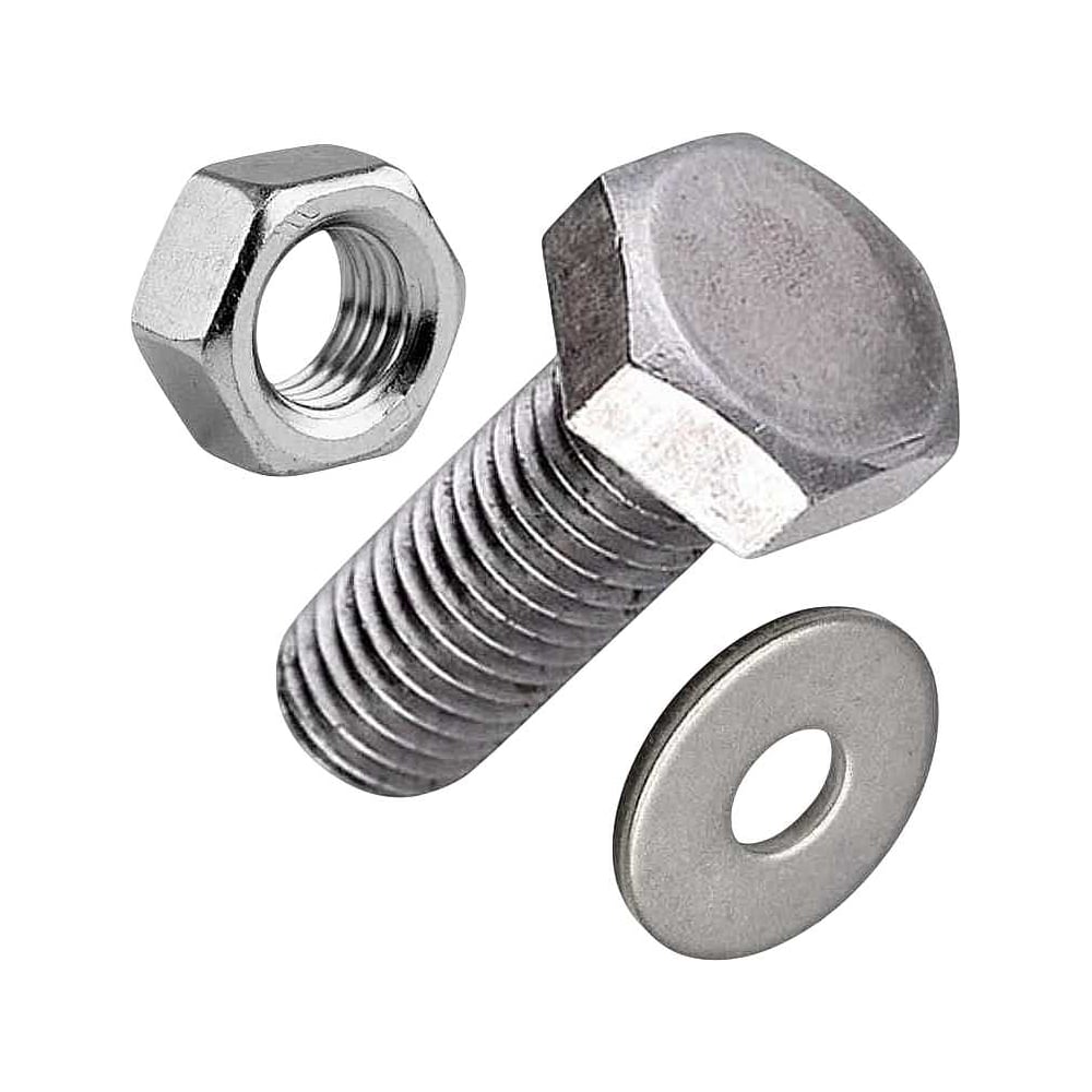 Изображение товара Болт 23 БОЛТА 8x65 мм с гайкой и увелич.шайбой ОЦ DIN933 к.п.8.8 10шт 11257