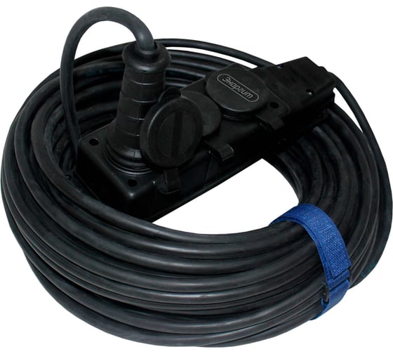 Изображение товара Силовой удлинитель шнур энаргит КГ 3*1,5 3 розетки 50 метров ip 44 вилка/колодка КГ315-50-3-44