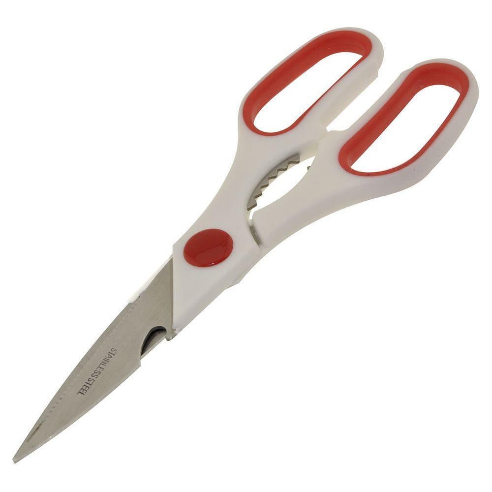 фото Кухонные ножницы мультидом белые ручки, 21 см an60-34