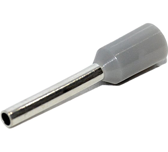 Изображение товара Штыревой втулочный изолированный наконечник KLR KTE 0.75-10V 0.75мм2/L=10мм/Серый 107510V