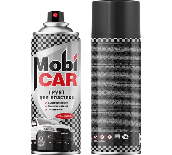 Изображение товара Аэрозольный грунт для пластика Mobicar 520 мл, чёрный 0530-02 MC