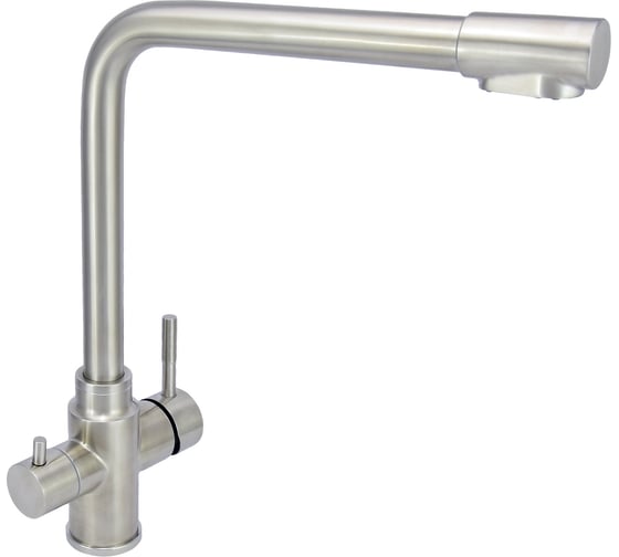 Изображение товара Смеситель для мойки Juguni из нержавеющей стали, одноручный Luxe с литым изливом, 35 керамический картридж 0402.455