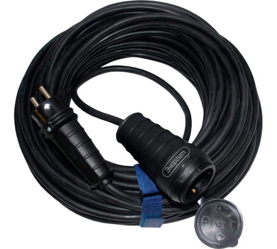 Изображение товара Силовой шнур удлинитель энаргит КГ 3*1,5 1 розетка 20 метров ip 44 вилка/штепсель КГ315-20-1-44