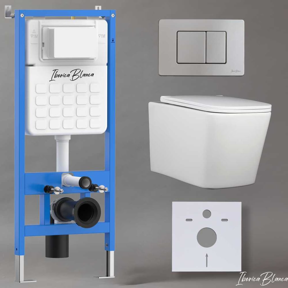 Изображение товара Комплект 3 в 1 Iberica Blanca инсталляция с безободковым унитазом TOLEDO ALTO