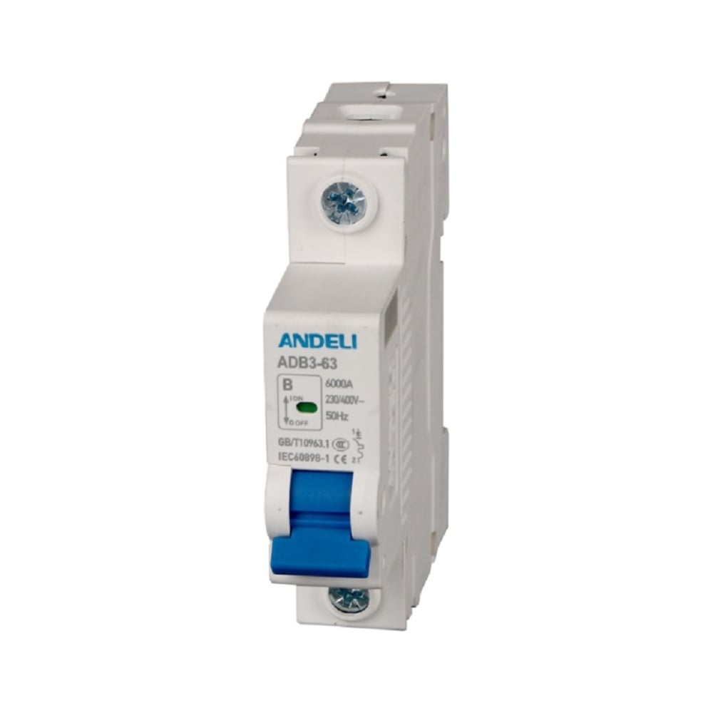 Изображение товара Автоматический выключатель ANDELI ADB3-63/1P, 20A, 6KA, тип B