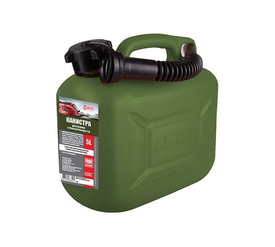 Изображение товара Канистра PROFI 5 л, оливковая, для топлива, в комплекте с крышкой и лейкой 3ton 55330