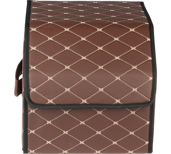 Изображение товара Автомобильный органайзер QUMO M 30x30x40, цвет светло-коричневый, золотая строчка 33362