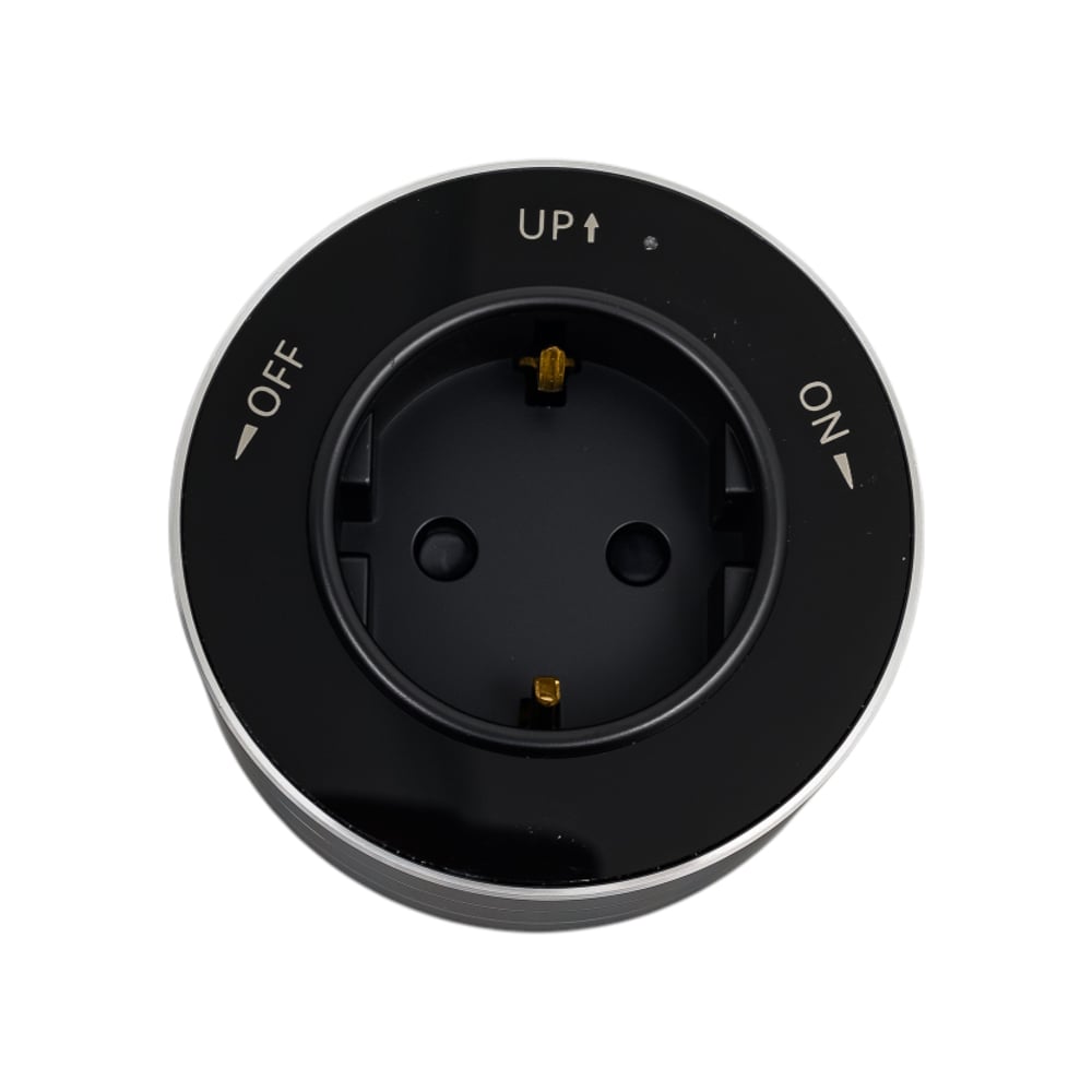 Изображение товара Розетка Systeme Electric MultiTrack 2К+З, круглая, 16А/250В, Антрацит