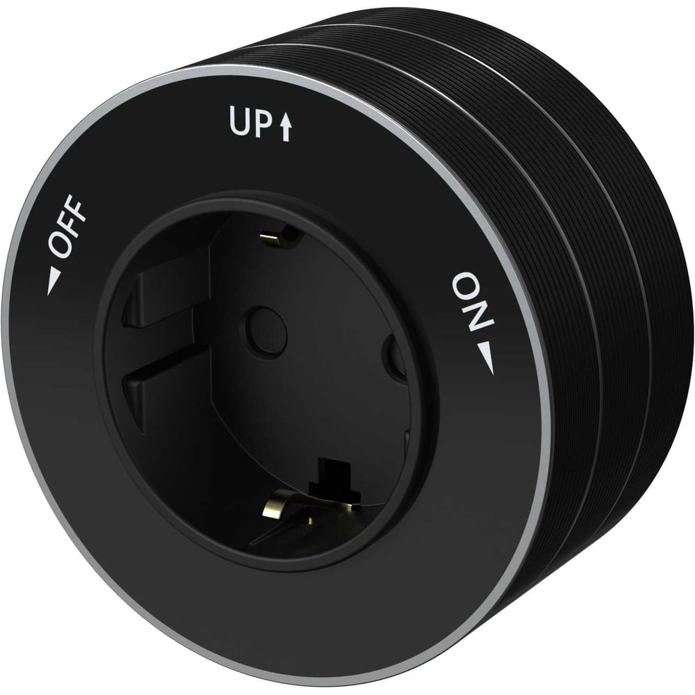 Изображение товара Розетка Systeme Electric MultiTrack 2К+З, круглая, 16А/250В, Антрацит