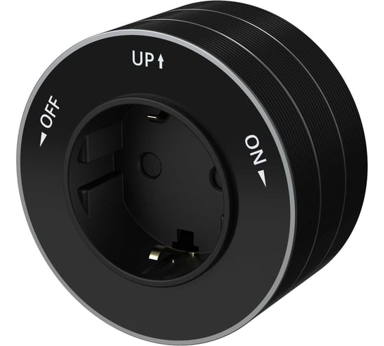 Изображение товара Розетка Systeme Electric MuitiTrack 2К+З, круглая, 16А/250В, Антрацит MTK13001B