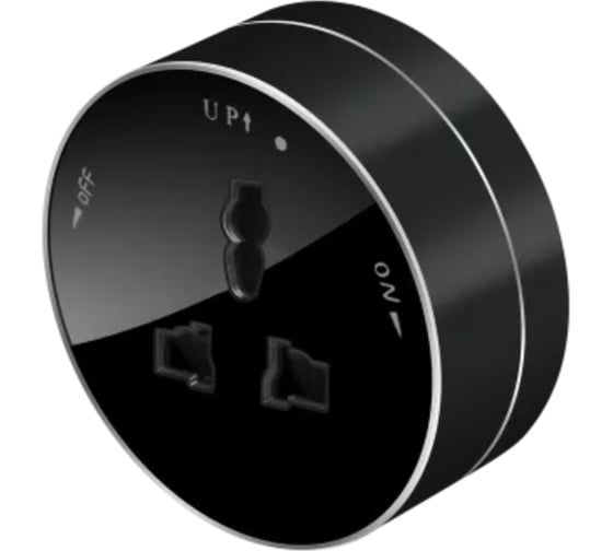 Изображение товара Розетка Systeme Electric MuitiTrack универсальная, круглая, 13А/250В, Антрацит MTK13002B