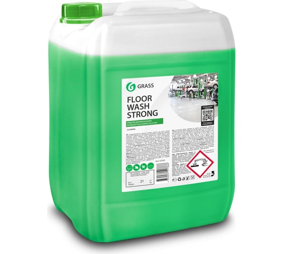 Изображение товара Моющее средство для мытья пола Grass Floor Wash Strong 1 л моющая жидкость, уборка, дом, кухня, канистра 21 кг 125520