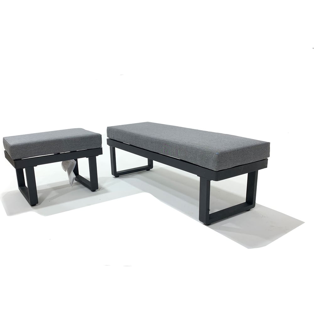 Изображение товара Комплект оттоманок Joygarden Topa 15491/15492 с серыми подушками и алюминиевым корпусом