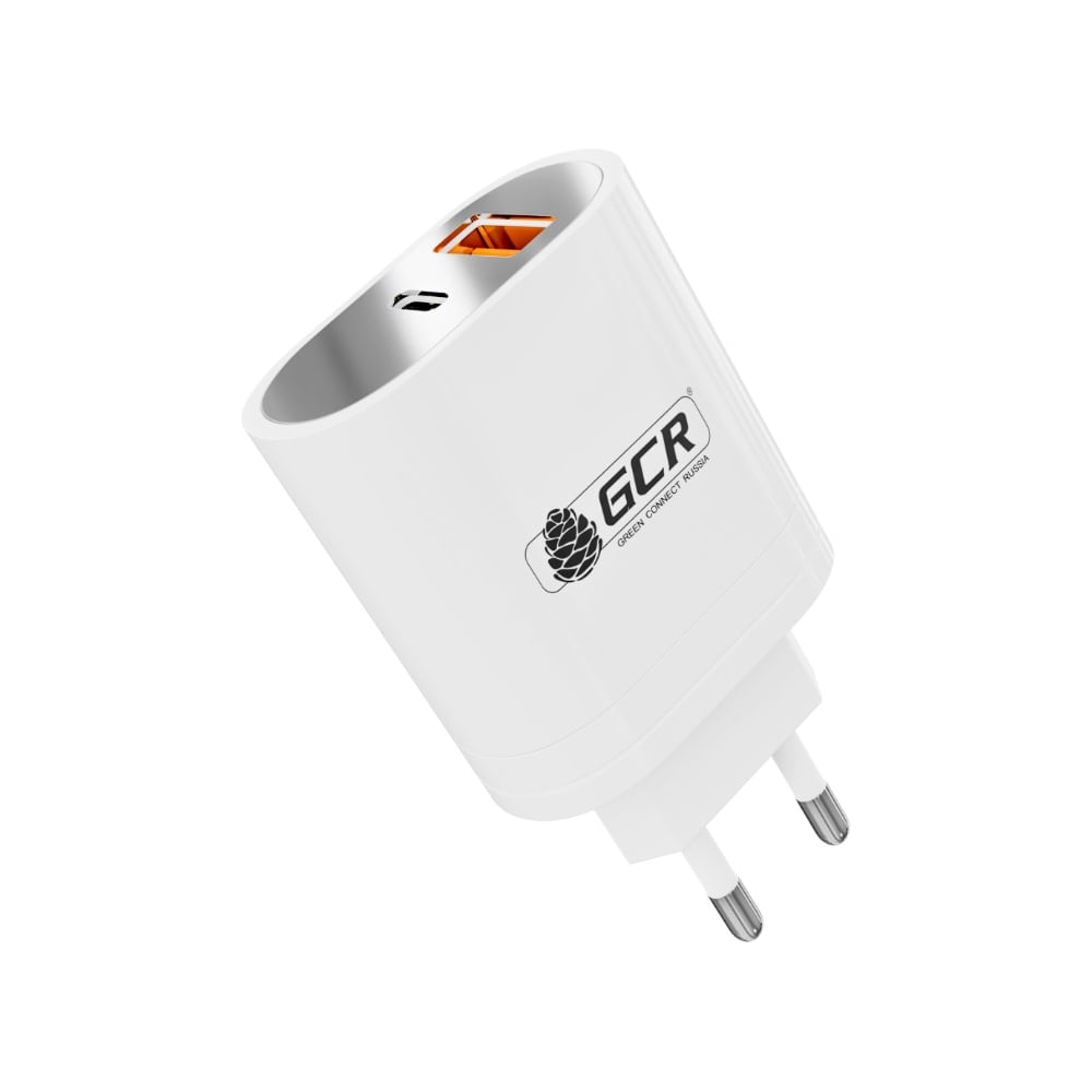 фото Сетевое зарядное устройство gcr 36w usb typea + typec pd18w + quick charge 3.0 белое viv52i579