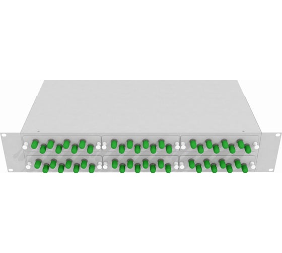 Изображение товара Стоечный оптический кросс TopLAN 19, одномодовый, укомплектованный, КРС-Top-2U-48ST/A-OS2-GY