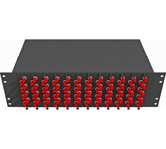 Изображение товара Оптический стоечный кросс TopLAN 19, одномодовый, укомплектованный, КРС-Top-3U-96ST/U-OS2-BK