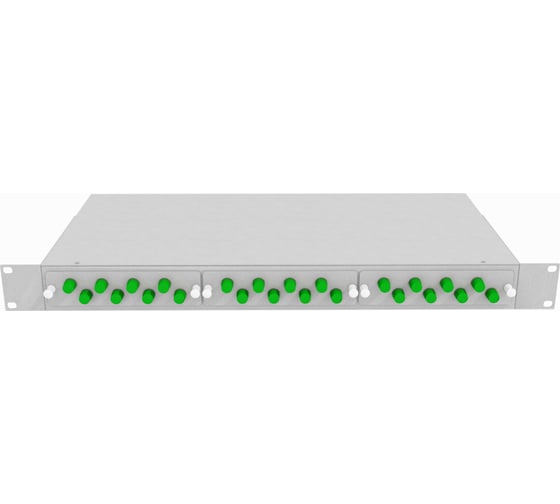 Изображение товара Оптический стоечный кросс TopLAN 19, одномодовый, укомплектованный, КРС-Top-1U-24FC/A-OS2-GY