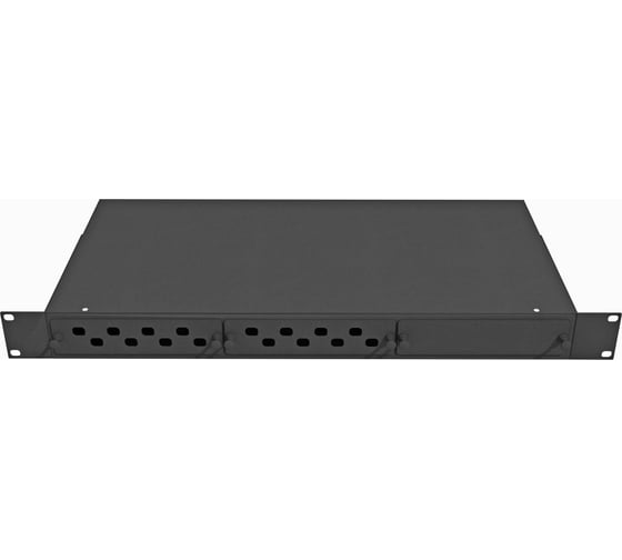 Изображение товара Оптический стоечный кросс TopLAN 19, 16 FC/ST адаптеров, 1U, черный, КРС-Top-1U-16FC/ST-BK