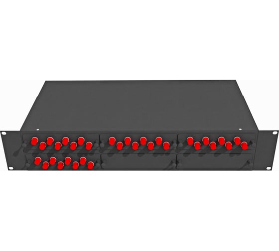 Изображение товара Оптический стоечный кросс TopLAN 19, одномодовый, укомплектованный, КРС-Top-2U-32FC/U-OS2-BK
