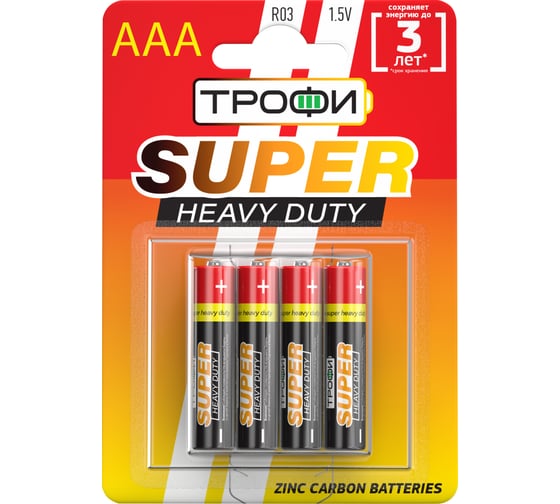 Изображение товара Батарейки Трофи R03-4BL C0033712