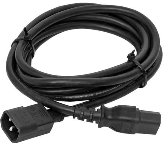 Изображение товара Кабель питания EKF TERACOM для PDU IEC 60320 C13 - IEC 60320 C14 сечение 3x1,5мм2 250В 10A длина 5,0 метров TRC-PCA-C13-C14-5M