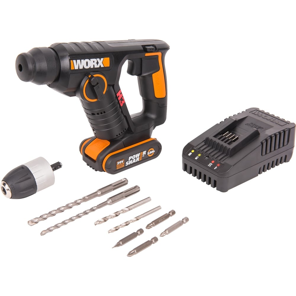 фото Аккумуляторный перфоратор worx wx394.3