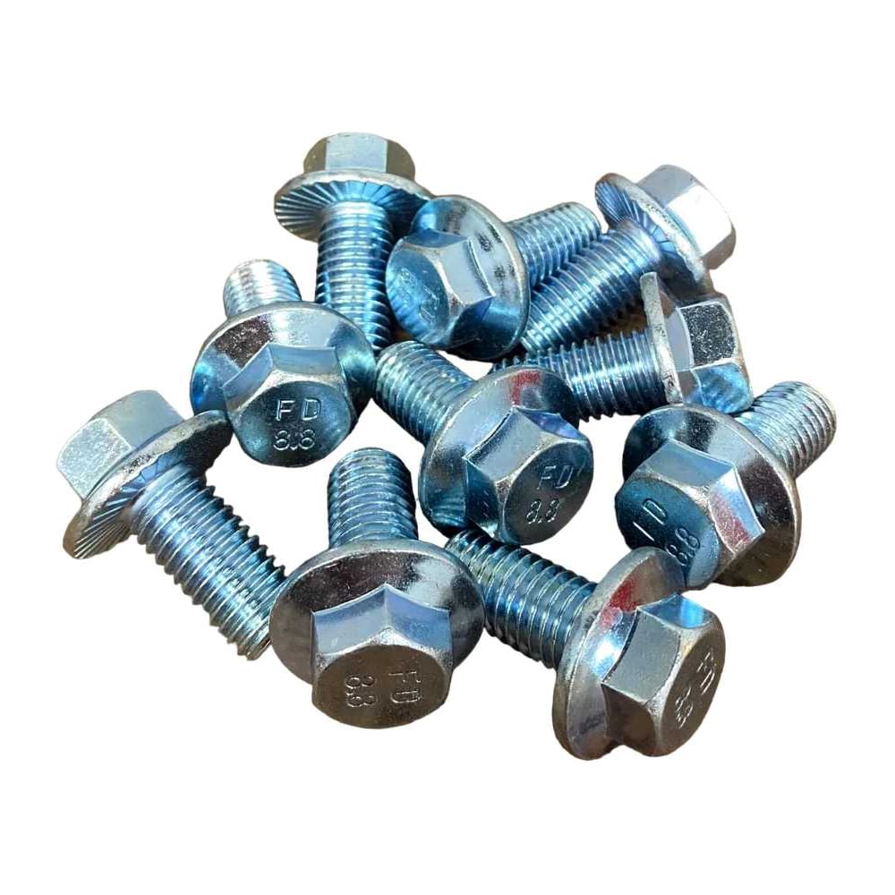 Изображение товара Болт М10x35 с фланцем, 8.8 класс, цинк 10 шт.