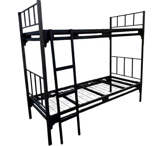 Изображение товара Двухъярусная металлическая кровать Sebmet с лестницей Strong (800х1900, сетка 100х50, 3 усиления) К2-80190-10050-3УЛ