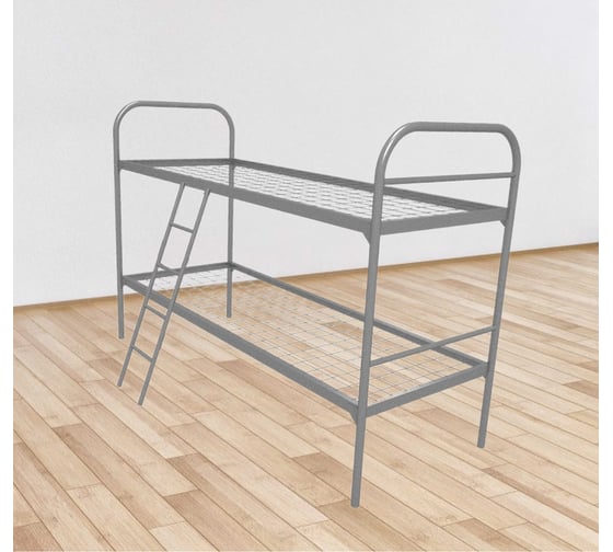 Изображение товара Двухъярусная металлическая кровать Sebmet 900x1900, сетка 100x50 (Б) с лестницей К2-90190-10050Л