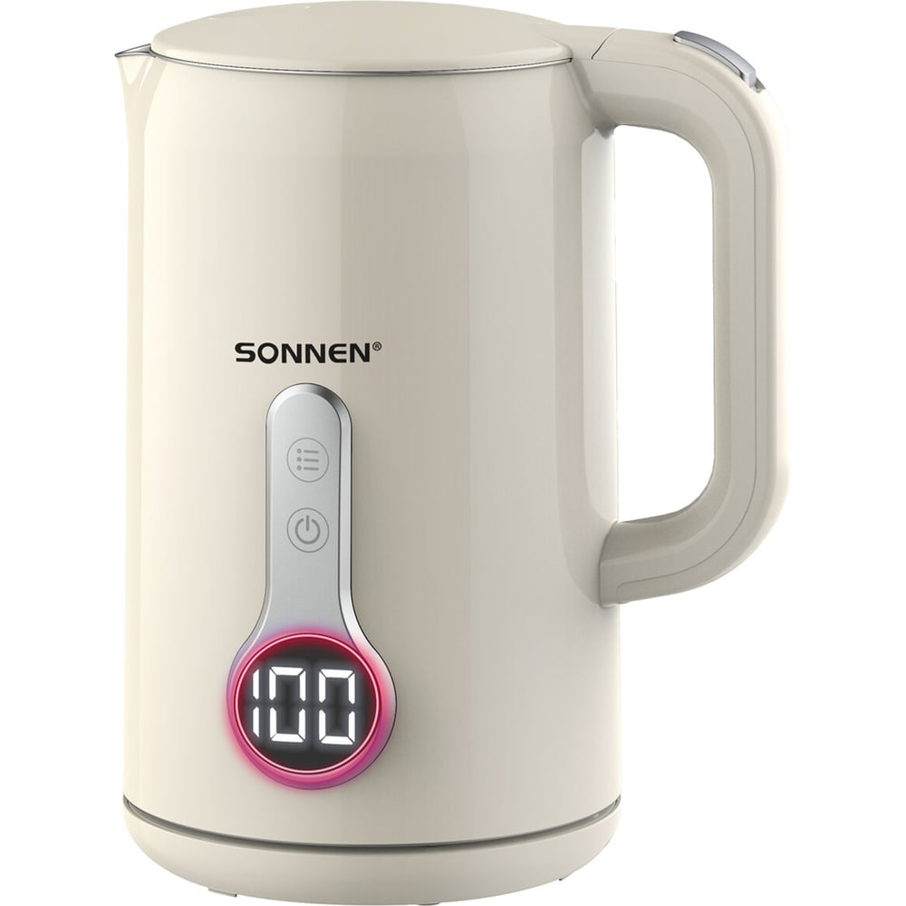 Изображение товара Чайник с терморегулятором SONNEN KT-8721, 1,7л, сенсорный дисплей, двойные стенки