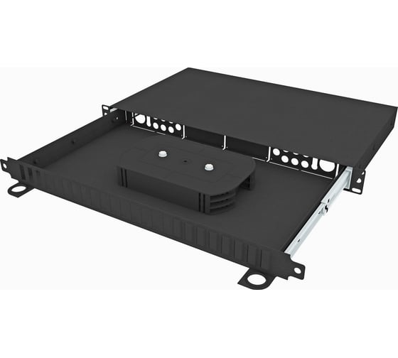 Изображение товара Оптический стоечный выдвижной кросс TopLAN 19, КРСв-Top-1U-16DSC/QLC-BK