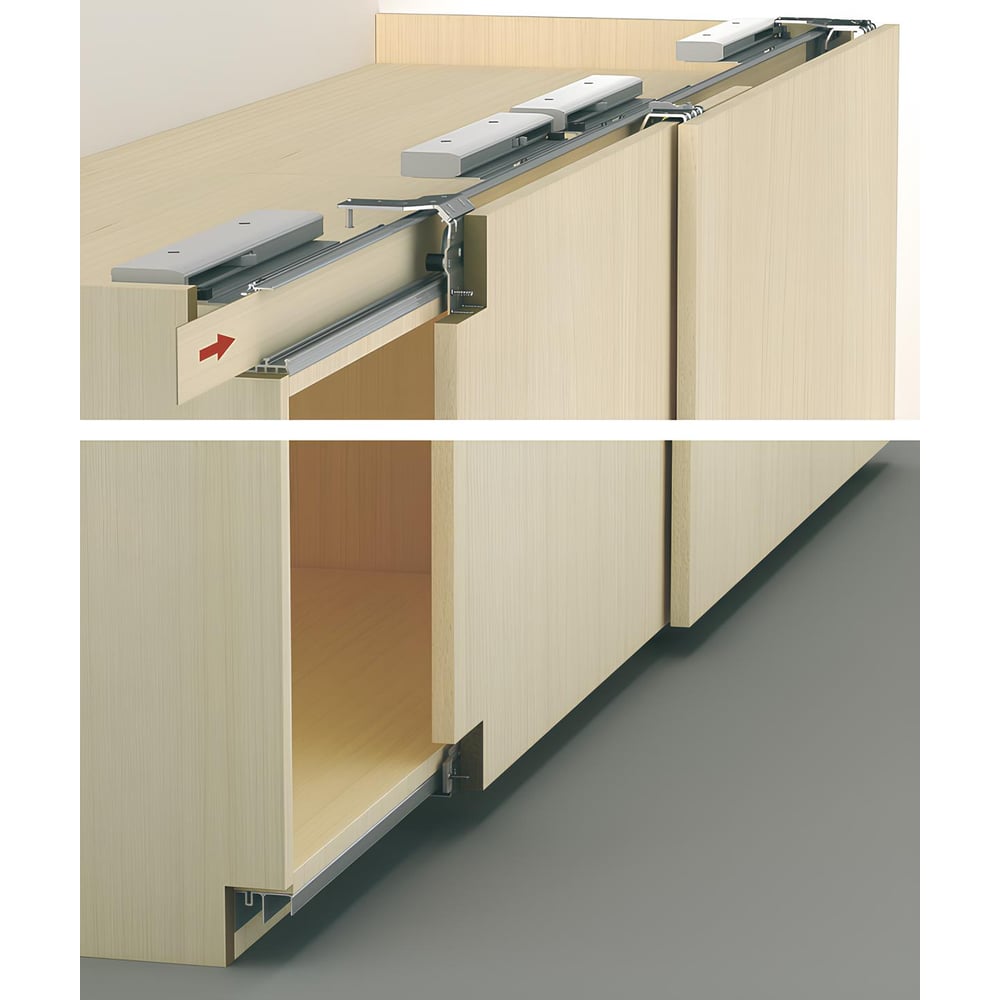 Изображение товара Комплект Hafele Slido F-Line43 для раздвижных дверей до 40мм