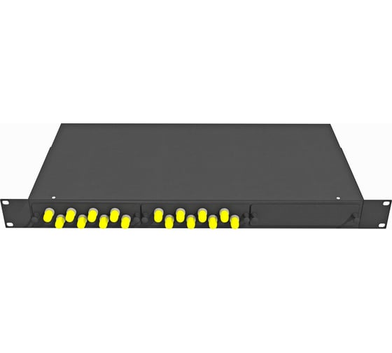 Изображение товара Оптический стоечный кросс TopLAN 19, многомодовый, укомплектованный, КРС-Top-1U-16ST/U-OM2-BK