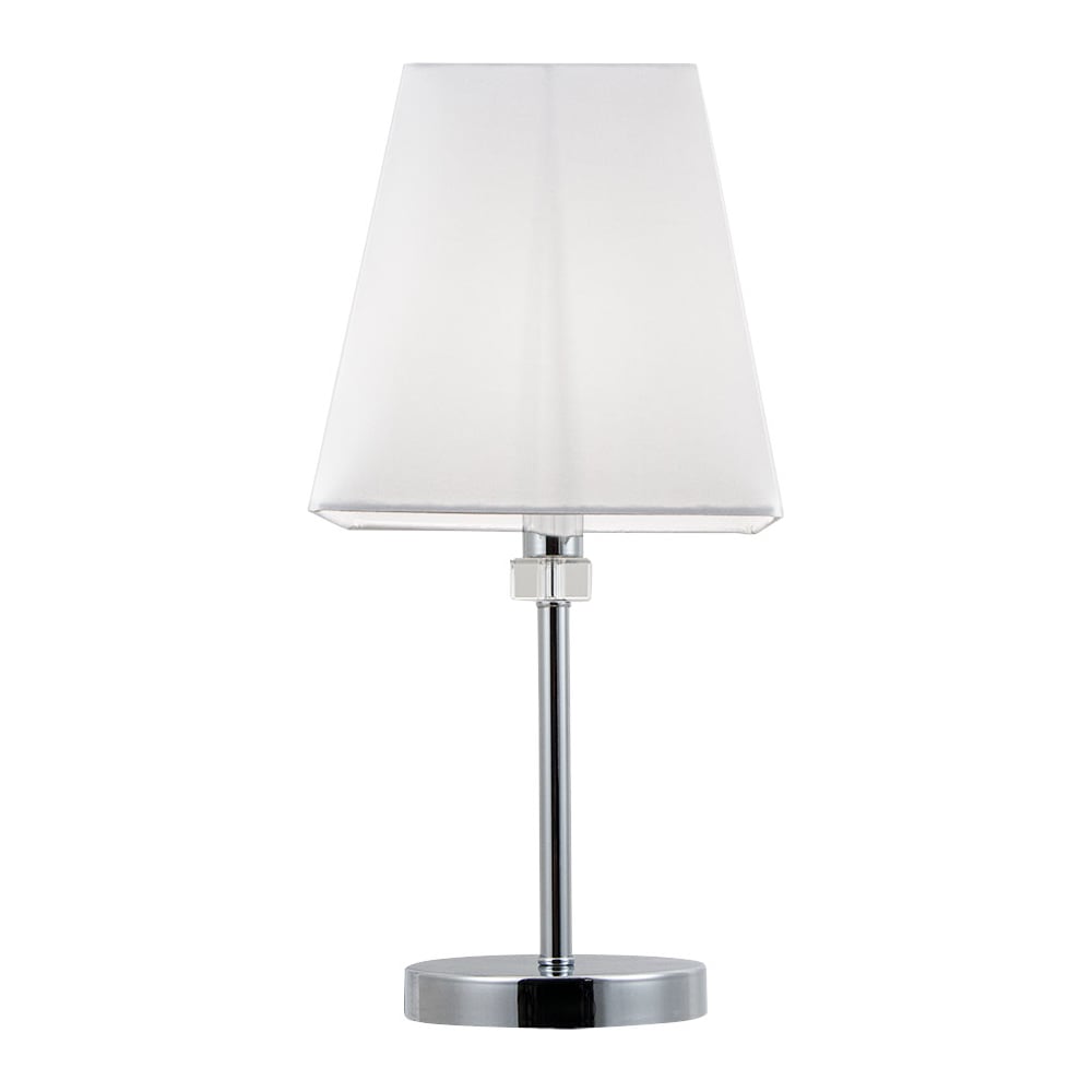 Изображение товара Декоративная настольная лампа ARTE LAMP KENSINGTON A4098LT-1CC хром и белый текстиль