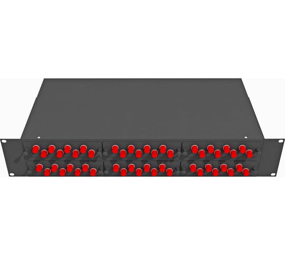 Изображение товара Оптический стоечный кросс TopLAN 19, одномодовый, укомплектованный, КРС-Top-2U-48FC/U-OS2-BK