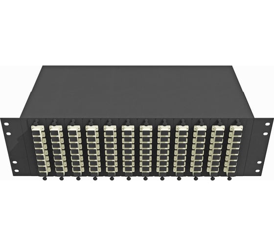 Изображение товара Оптический стоечный кросс TopLAN 19, многомодовый, укомплектованный, КРС-Top-3U-96SC/U-OM2-BK