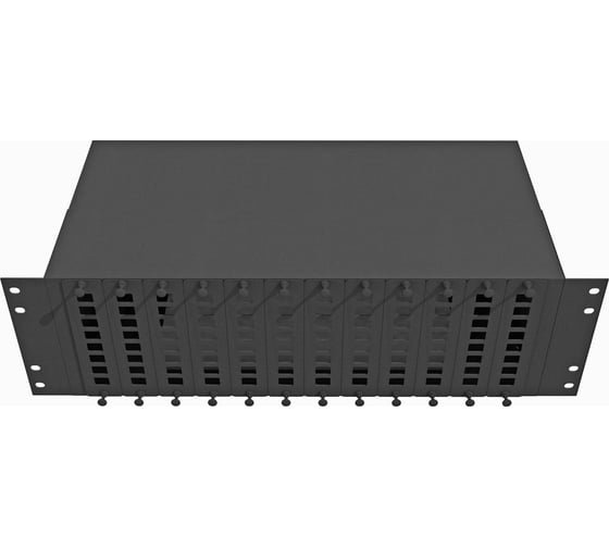 Изображение товара Оптический стоечный кросс TopLAN 19, 96 SC/DLC адаптеров, 3U, черный, КРС-Top-3U-96SC/DLC-BK